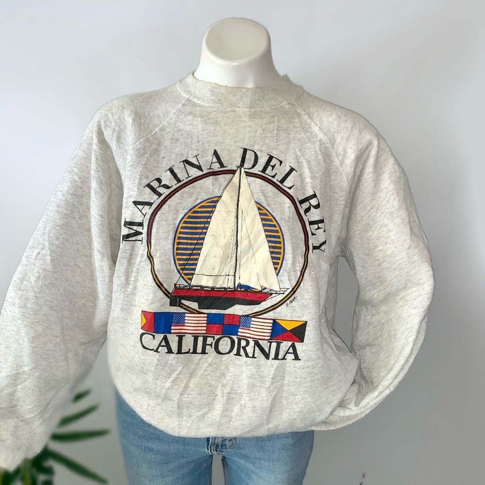 Vintage California Marina Del Rey Nautical Sailing Sweatshirt - Picture 13 of 13